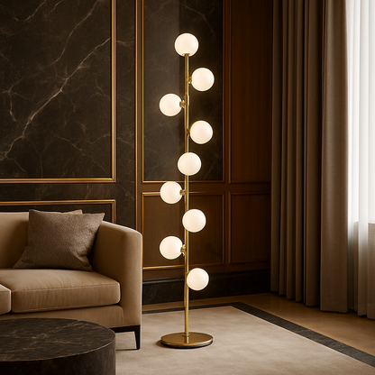 Lampadaire LumiSphère – LED Boules de Verre