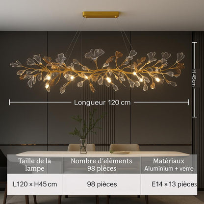 Lustre Feuilles de Verre Émaillées – Style Nordique