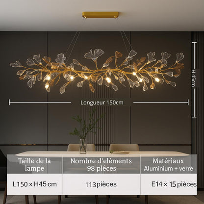 Lustre Feuilles de Verre Émaillées – Style Nordique
