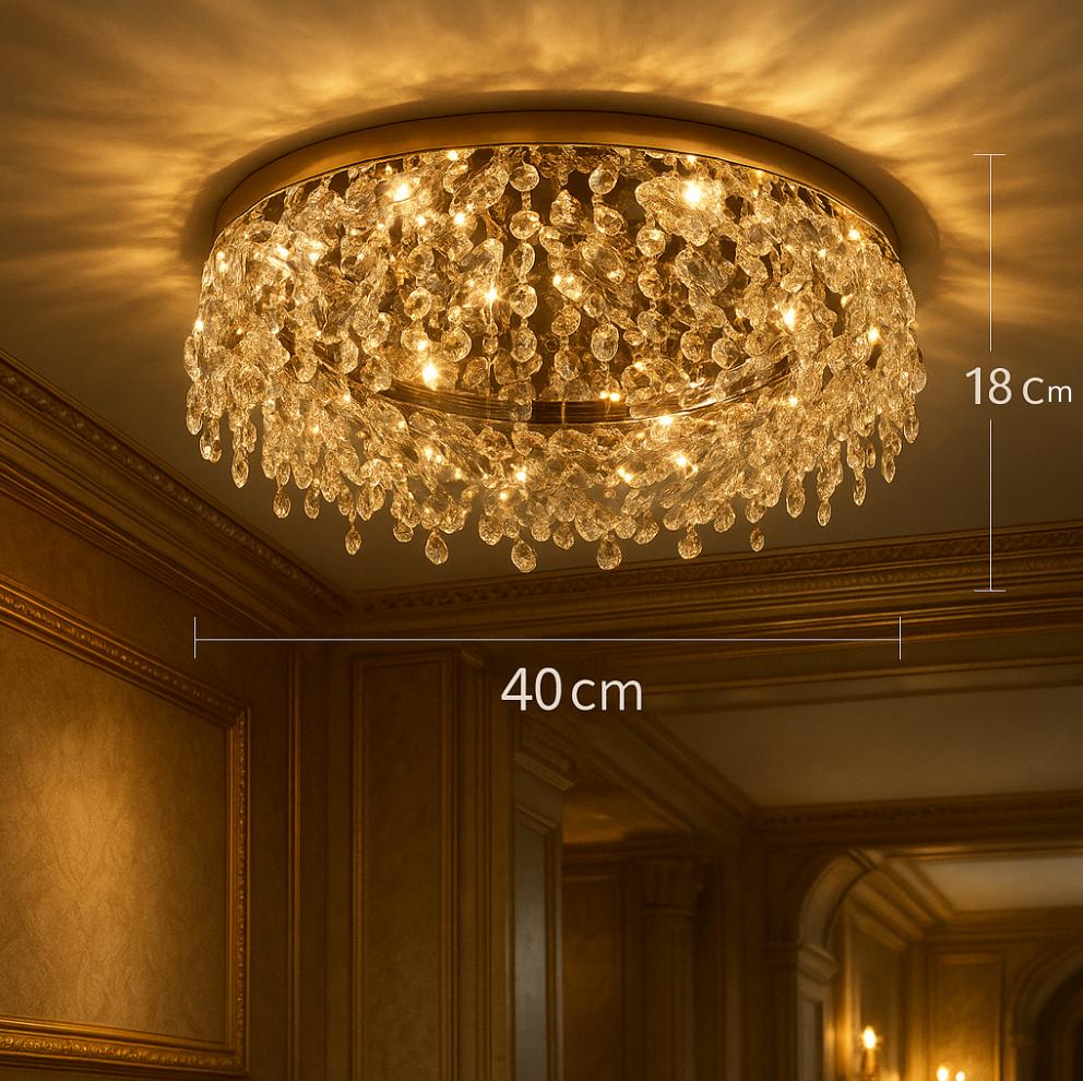 Plafonnier Sculptural Cristal – Métal Design