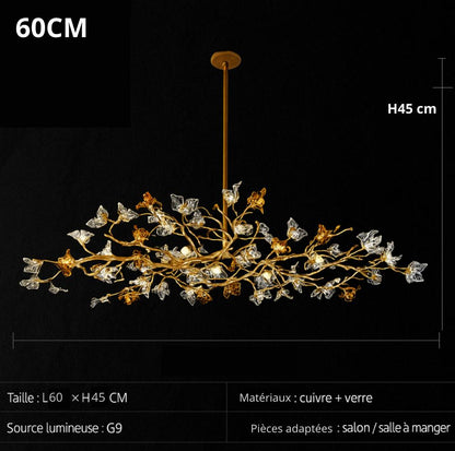 Lustre Branche Cuivre – Style Chinois Rétro