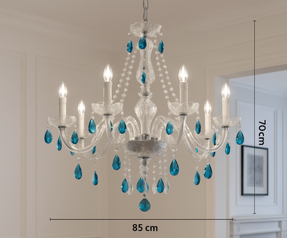 Lustre Cristal Bleu Cobalt – Édition Luxe