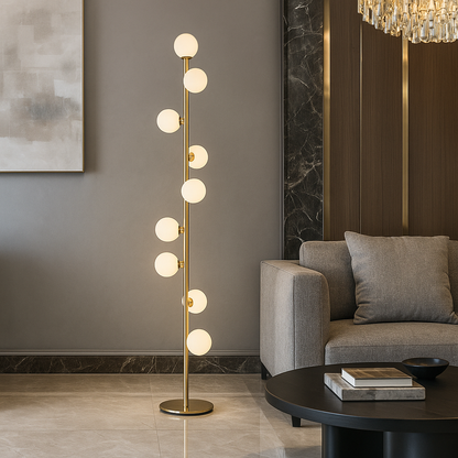 Lampadaire LumiSphère – LED Boules de Verre