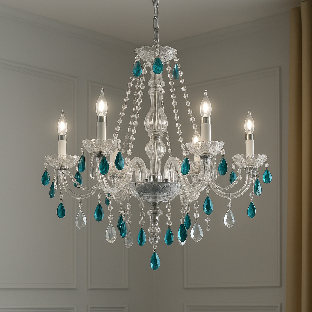 Lustre Cristal Bleu Cobalt – Édition Luxe