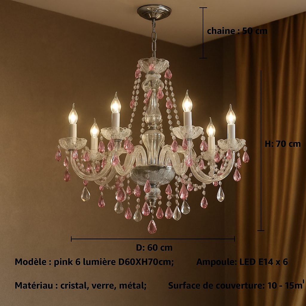Lustre Cristal Bleu Cobalt – Édition Luxe