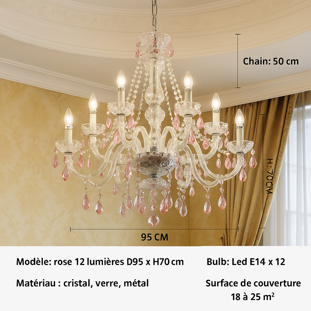 Lustre Cristal Bleu Cobalt – Édition Luxe