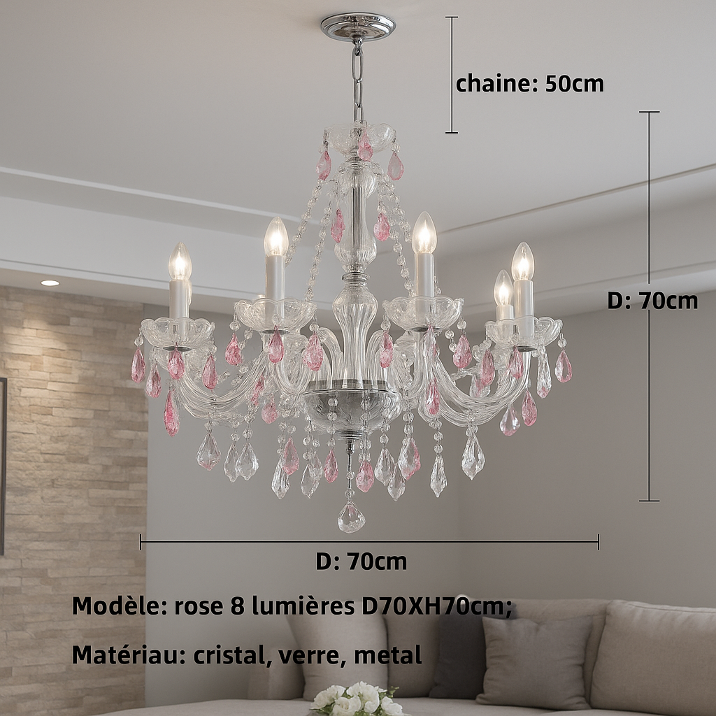 Lustre Cristal Bleu Cobalt – Édition Luxe