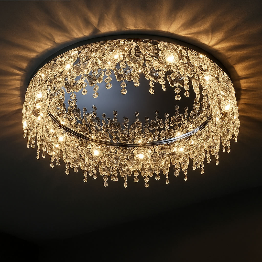 Plafonnier Sculptural Cristal – Métal Design