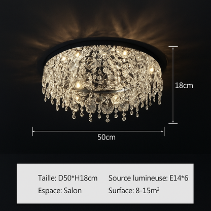 Plafonnier Sculptural Cristal – Métal Design