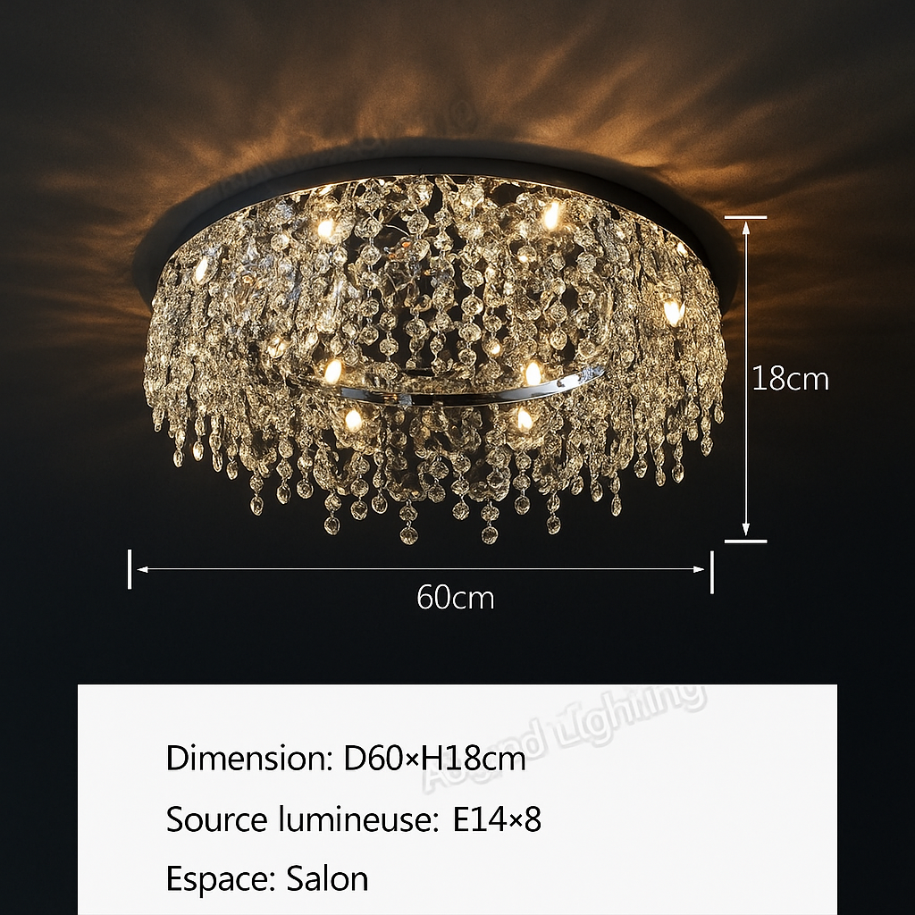 Plafonnier Sculptural Cristal – Métal Design