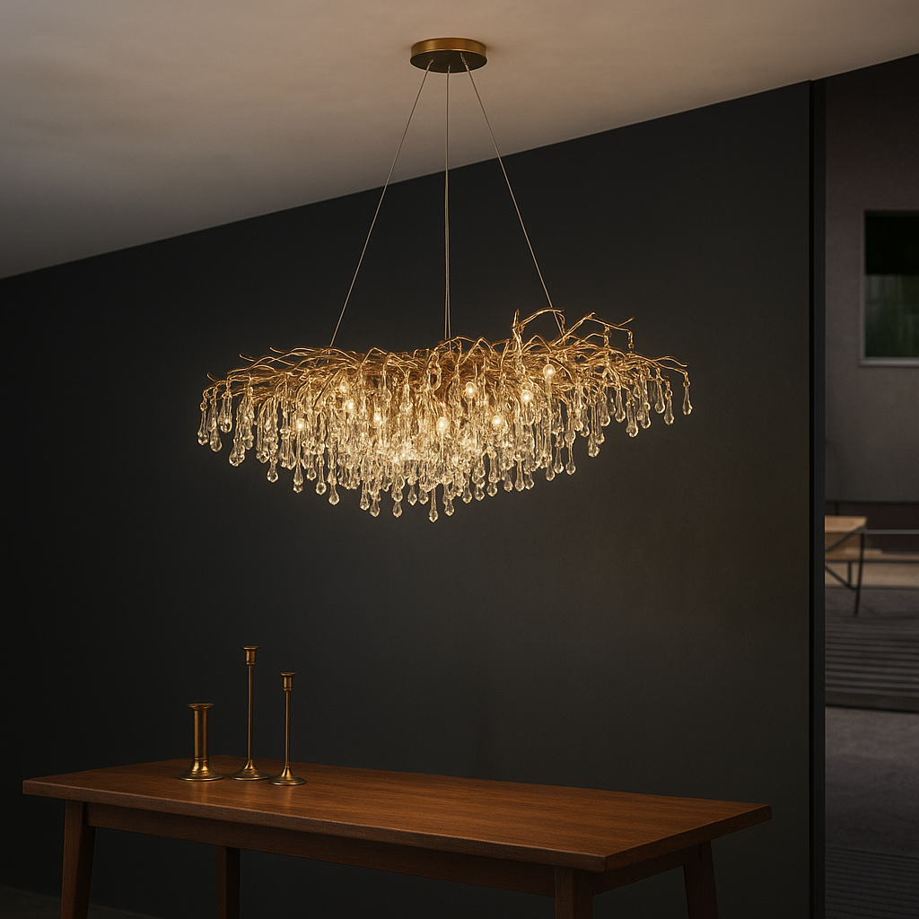 Suspension LED Sculpturale – Forme Torche Moderne