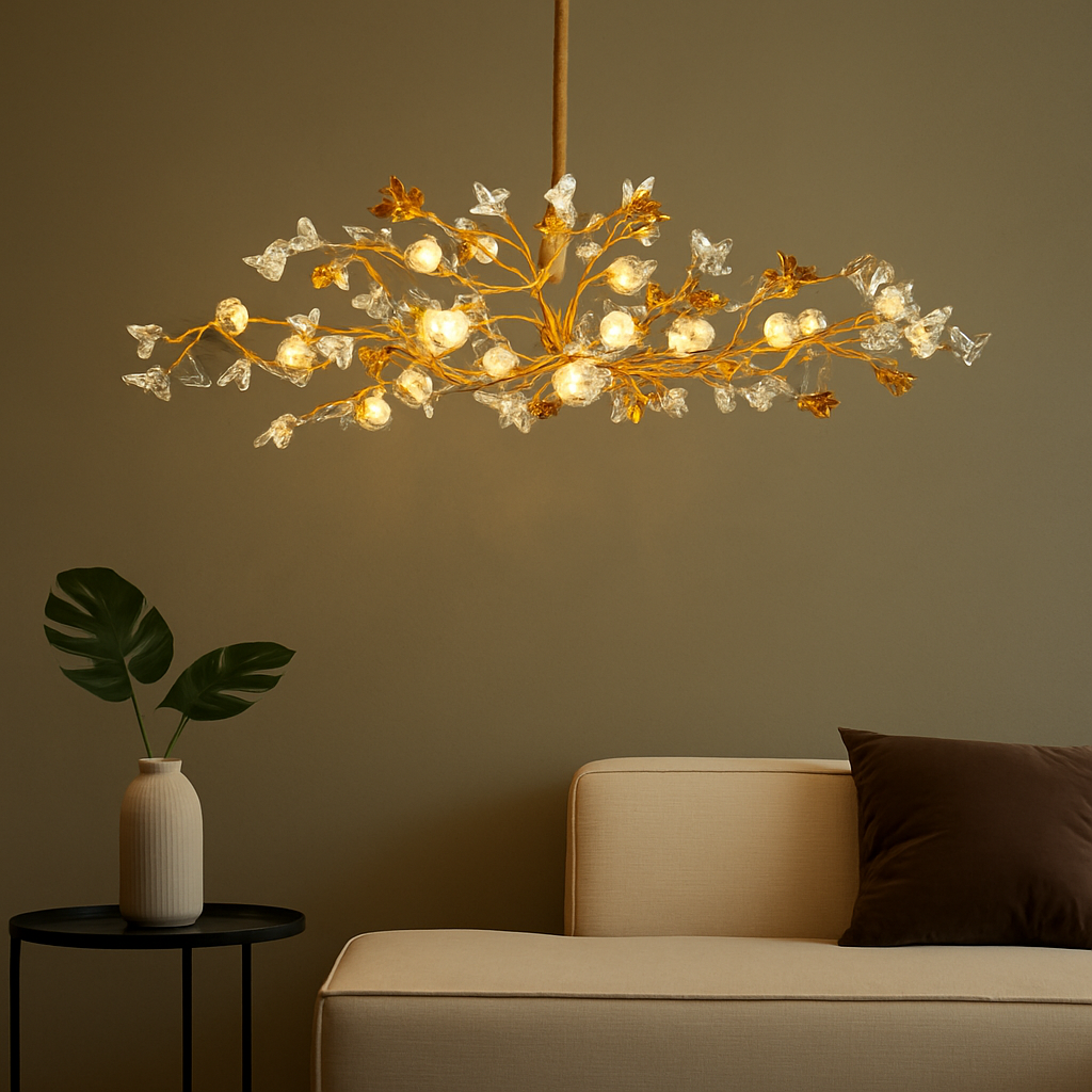 Lustre Branche Cuivre – Style Chinois Rétro