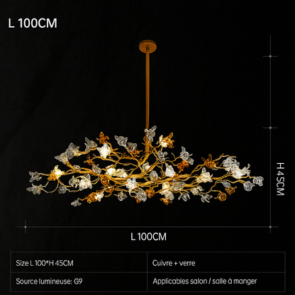 Lustre Branche Cuivre – Style Chinois Rétro