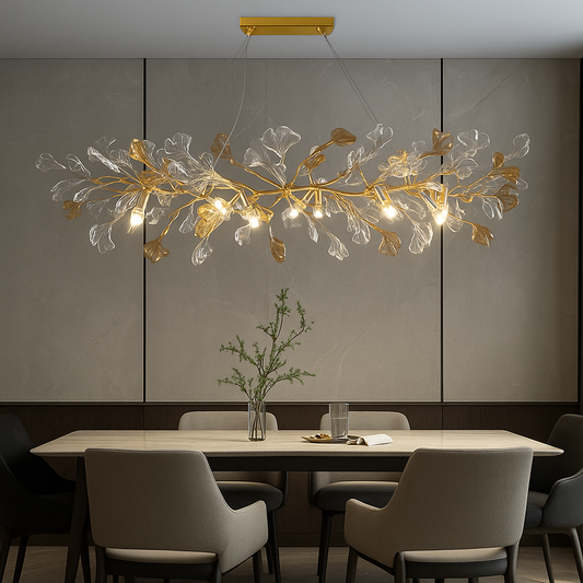 Lustre Feuilles de Verre Émaillées – Style Nordique