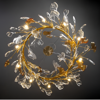 Lustre Feuilles de Verre Émaillées – Style Nordique