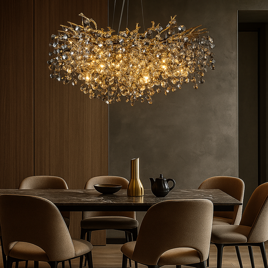 Lustre Cristal Élégance – Suspension Design Moderne