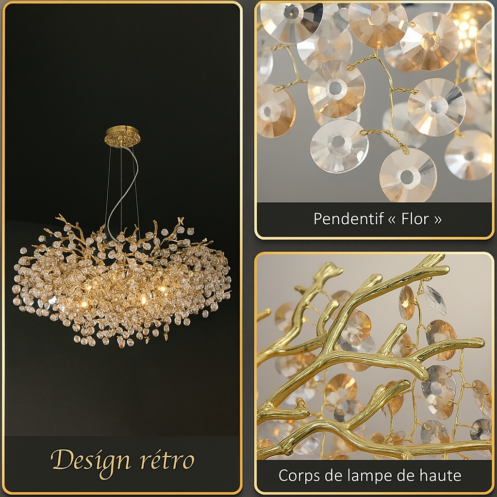 Lustre Cristal Élégance – Suspension Design Moderne