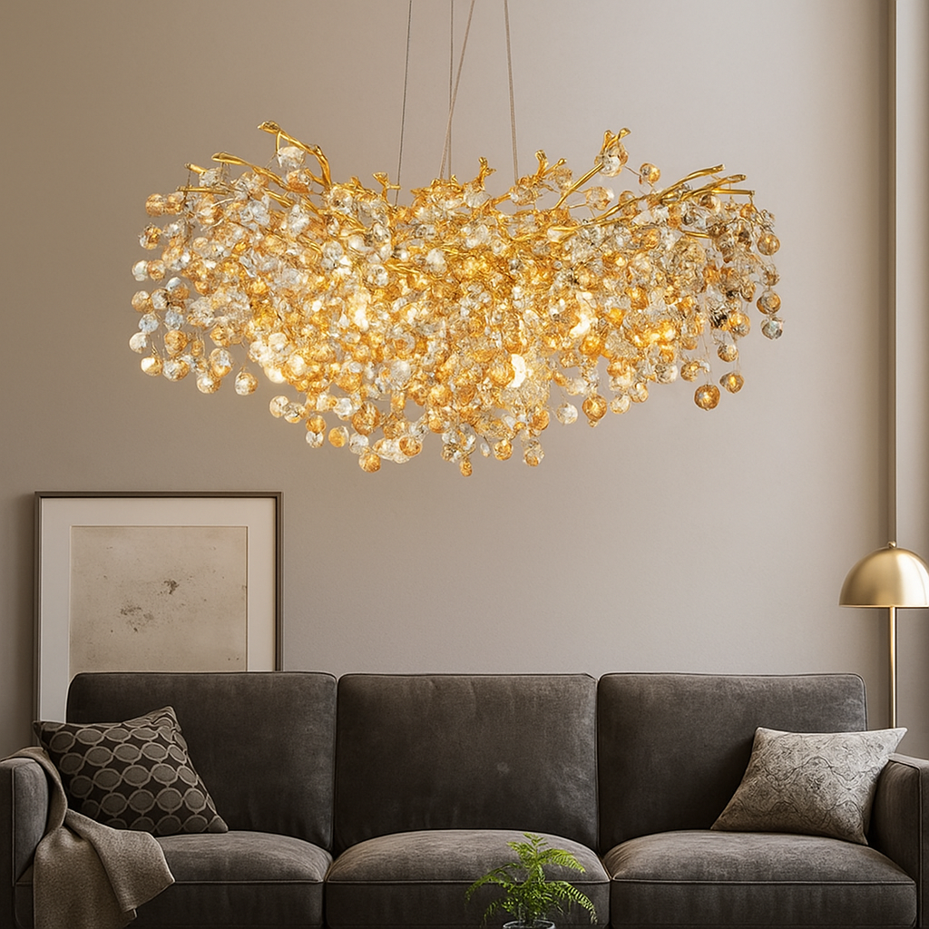 Lustre Cristal Élégance – Suspension Design Moderne