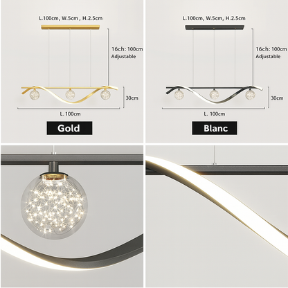 Suspension Boules de Verre LED Étoilées