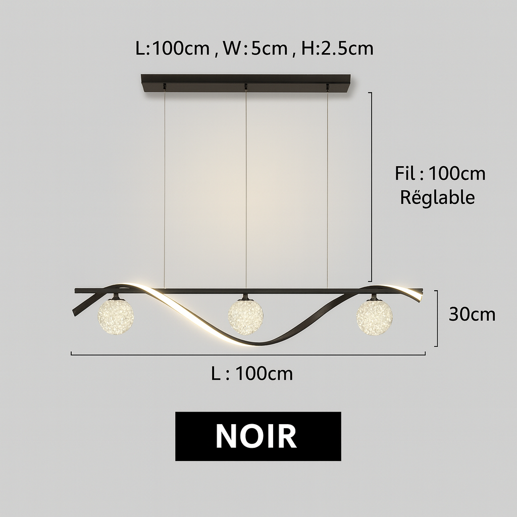 Suspension Boules de Verre LED Étoilées